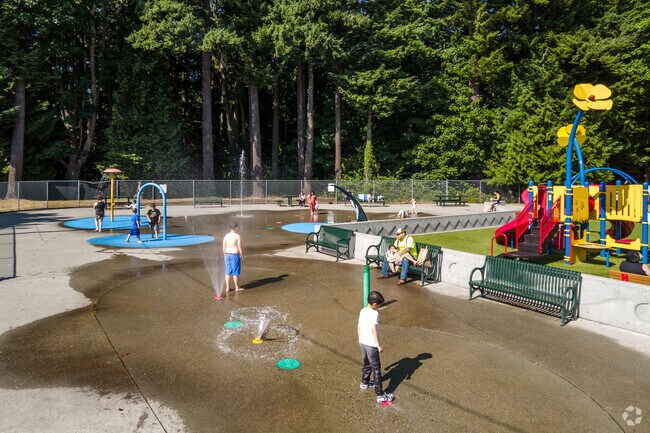 Bring the kids to the splash park at Forest Park.