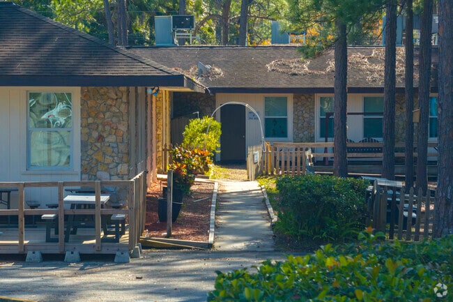Enjoy the shaded courtyard at Halifax Academy.