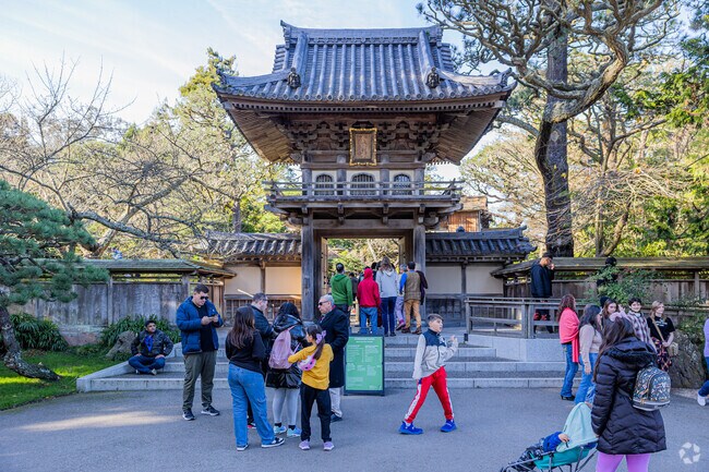 Entrance to Japanese Garden: a serene portal to nature's harmony in Golden Gate Park.
