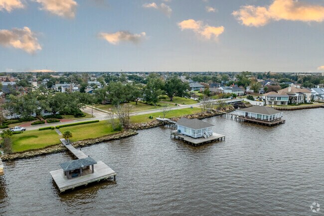 Relax by the lakefront in Lake Charles’ Margaret Place Historic District.