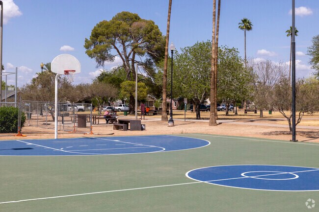 Coronado Park offers a variety of sports fields, including multiple basketball courts.