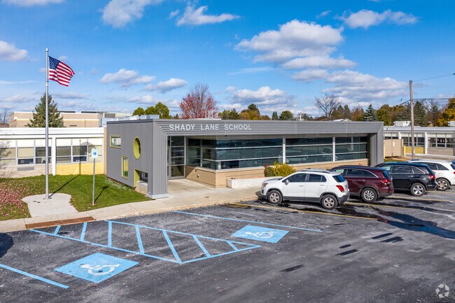 The entry to Shady Lane Elementary School in Menomonee Falls.