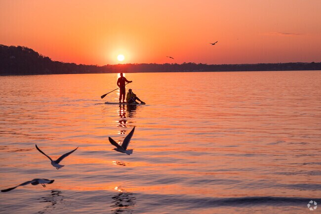 It's a perfect night for a sunset paddle in Lloyd Harbor.