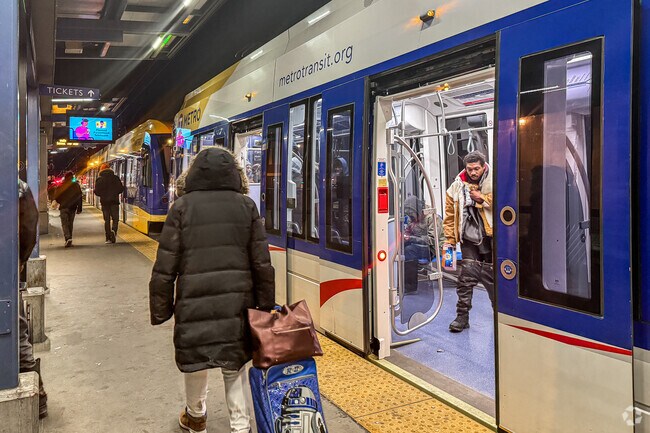 The Metro Green Line runs along the south edge of the Hamline Midway neighborhood.