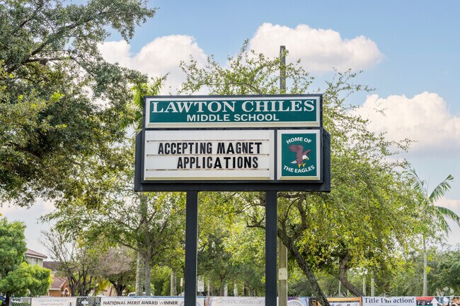 Sign at entrance to Lawton Middle School.