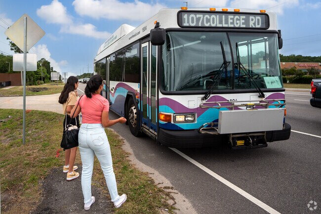 Bus service runs along Carolina Beach road in the Wood Duck neighborhood.