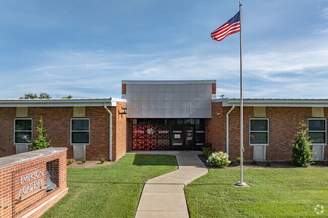 Emerson Academy has a 48% white population of students.