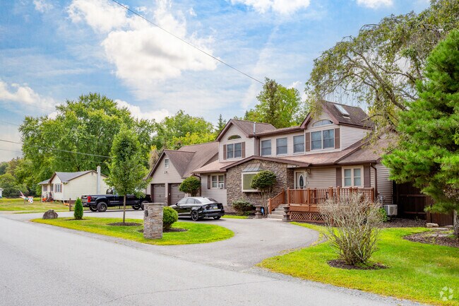 Traditional homes sit alongside ranch-style residences in Westfall.