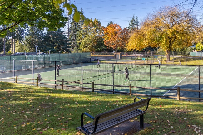 At Norwood Village Park, Woodridge residents enjoy fun games of tennis and pickleball.
