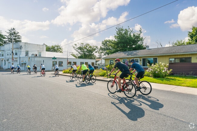 Bikers pass through Fleetwood, Pennsylvania to enjoy a long ride in the country side.