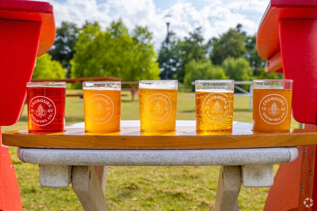 Grab a flight of Faubourg beer near the Plum Orchard neighborhood.