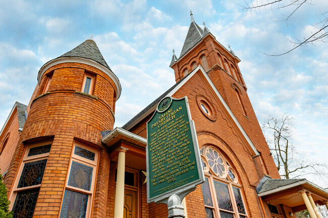 Saline First Presbyterian Church was established in 1842 on Michigan Ave in downtown.