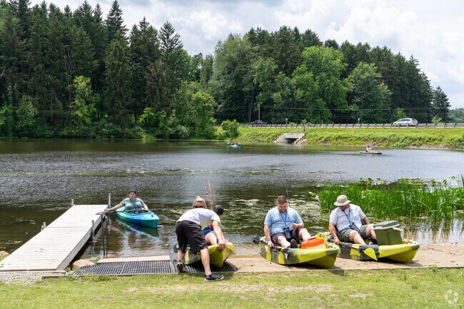 On warm days, residents of Brimfield enjoy renting kayaks at the Mogadore Reservoir.