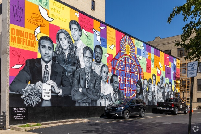 The Office:The Story of Us Mural is in downtown Scranton minutes from Providence.