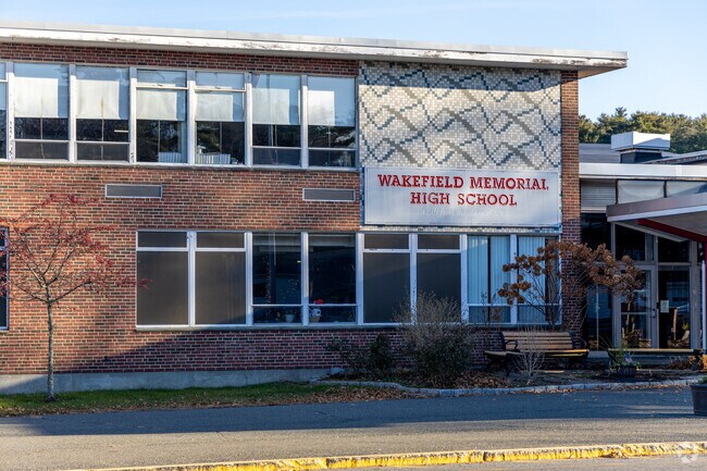The Wakefield Memorial High School accommodates students in its two-story building.