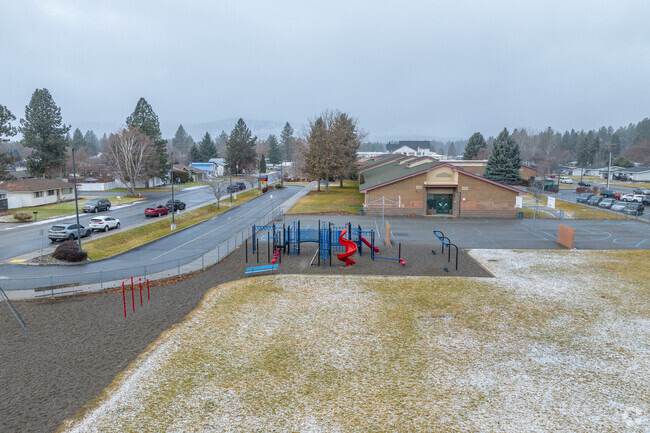 South Pines Elementary has a small playground on the side of the school.