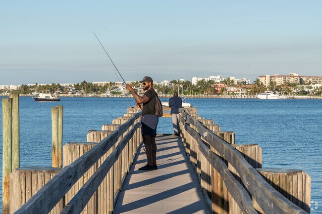 Lantana Pines residents can go fishing off the dock at Lyman Park.