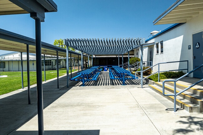 The eating area at Walnut Elementary School in La Habra.