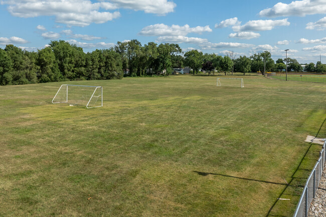 Athletic fields for student activities can be found behind Riverview Elementary School.