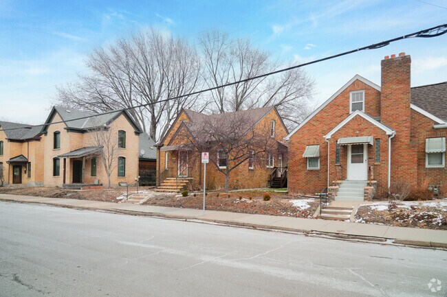 Brick, cottage-style row homes line the streets of St. Anthony Park.