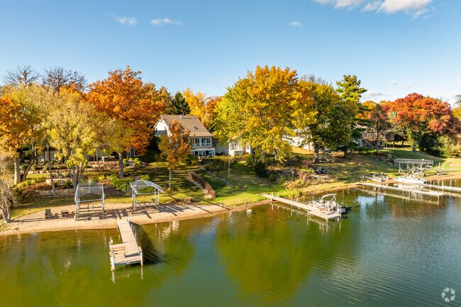 Larger lakeside homes in Chisago City sometimes have personal docks for easy lake access.