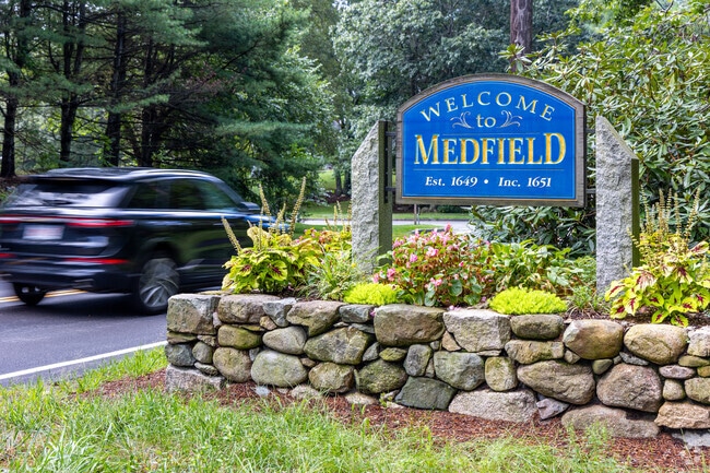 Residents are greeted with lush green planters as they enter into Medfield.