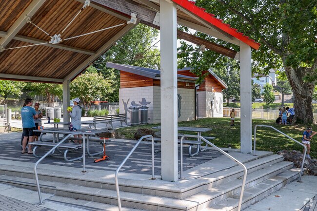 High View Park features a picnic area, charcoal grills, playground, and baseball/softball field.
