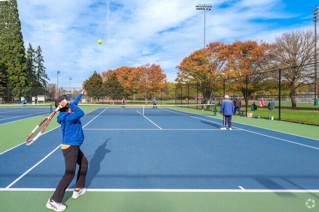Drive to the nearby Tibbetts Creek Park for some exercise and fresh air.