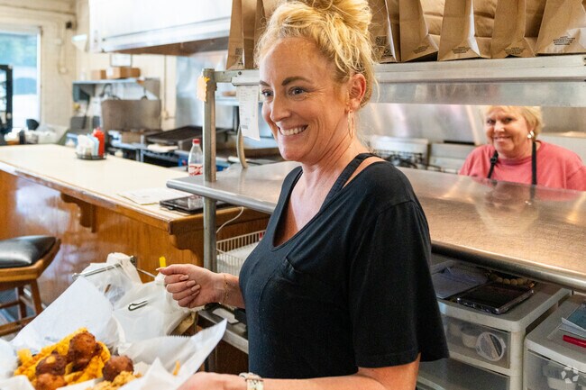 Hurdle Mills Market and Flat River Cafe are next door to each other in Little River.