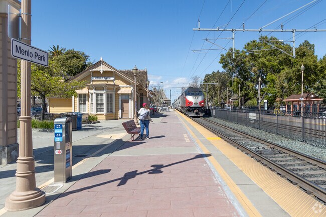 There is a commuter rail line that runs through Atherton and Menlo Park.