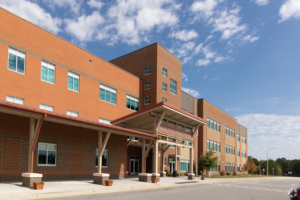 Neuse River Middle School has a large campus in Outer Northern Outlying.
