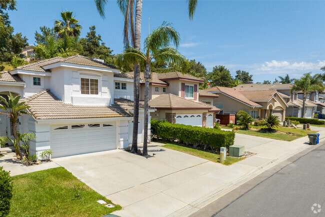 These are rows of modern Mediteranean style homes in the Barham Discovery Community.