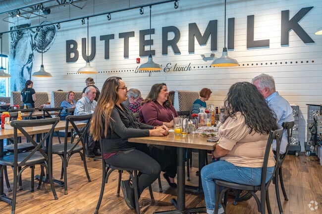 Buttermilk features omelets, pancakes & skillets in a contemporary interior.