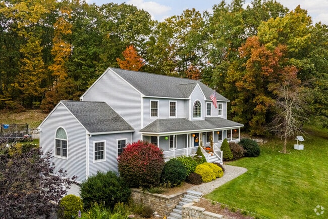 Some of the larger craftsman-style homes in Lunenberg have large porches.