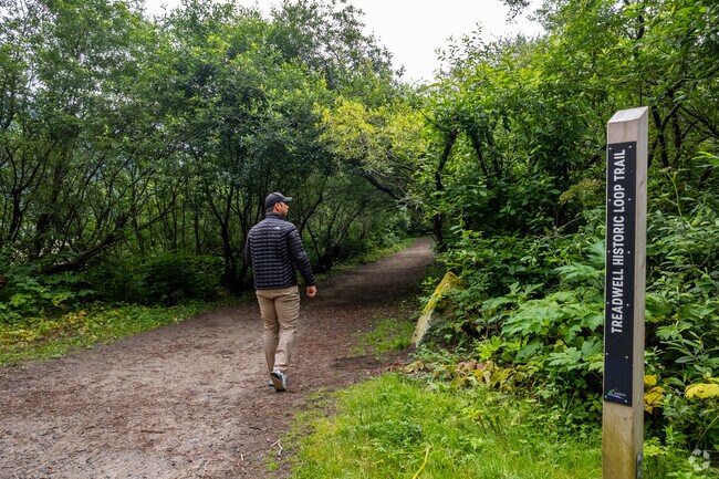 Hikers can view the historic mining ruins along the Treadwell Historic Trail in Douglas.