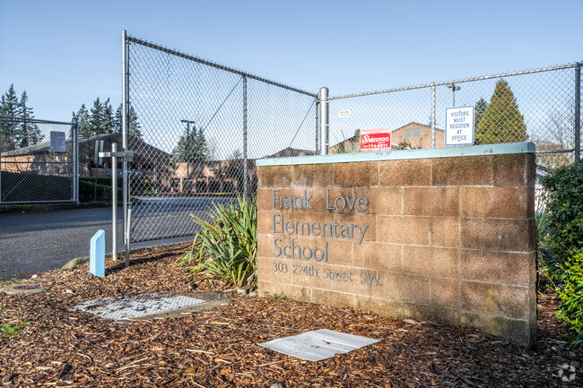 Frank Love Elementary School signage.