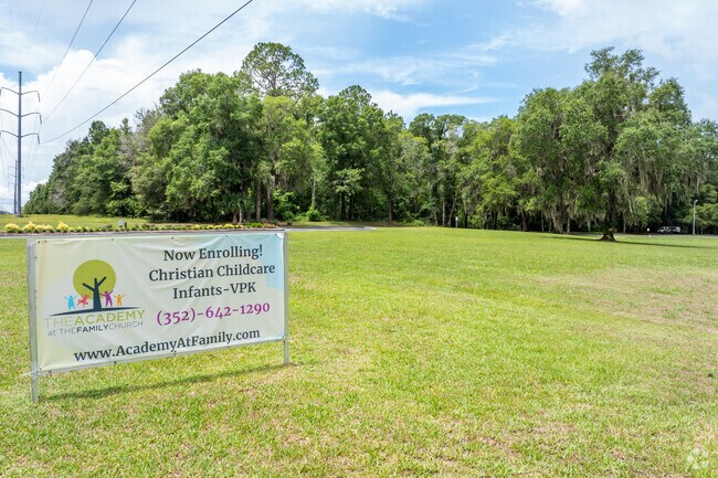 The Academy sits on lush fields in Haile Plantation.