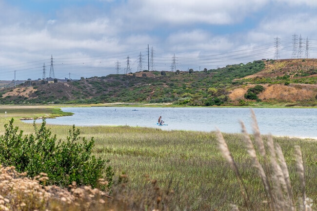 Bayshore Drive near North Beach has a public non-motorized launch site for paddle boarding in the Agua Hedionda Lagoon.