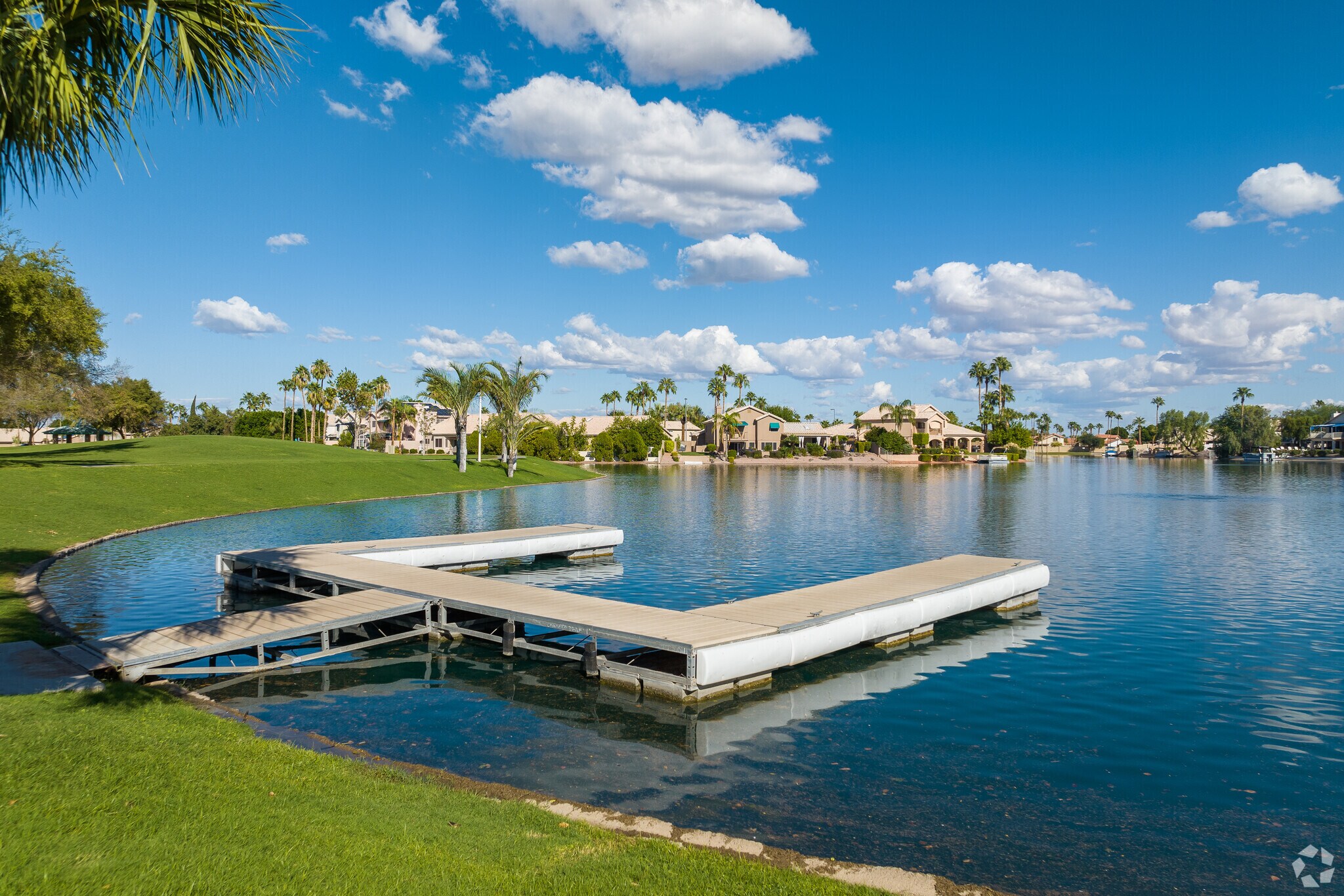 The Islands Community Park features a boat dock for residents with boats.