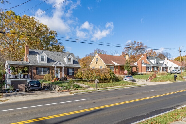 Many streets in Mack have rows of Cape Cod style homes one after another.