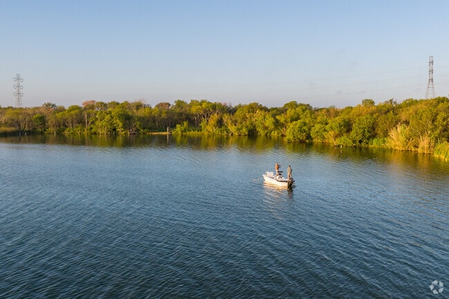 Fishermen enjoy a morning on the lake outside of Elmendorf.