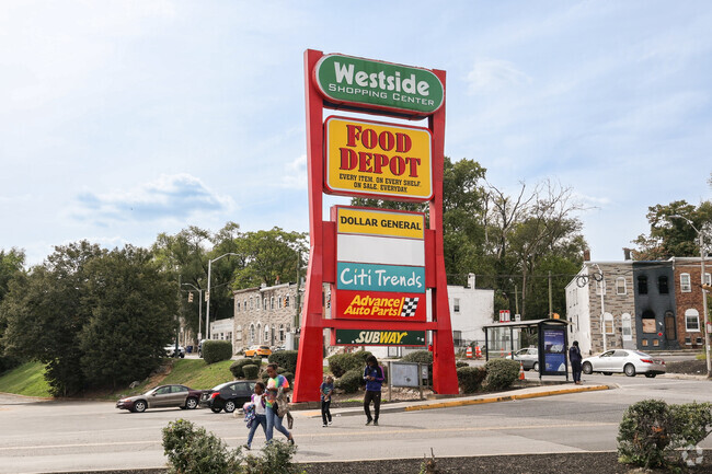 The Westside Shopping Center is conveniently located near the Evergreen Lawn neighborhood.