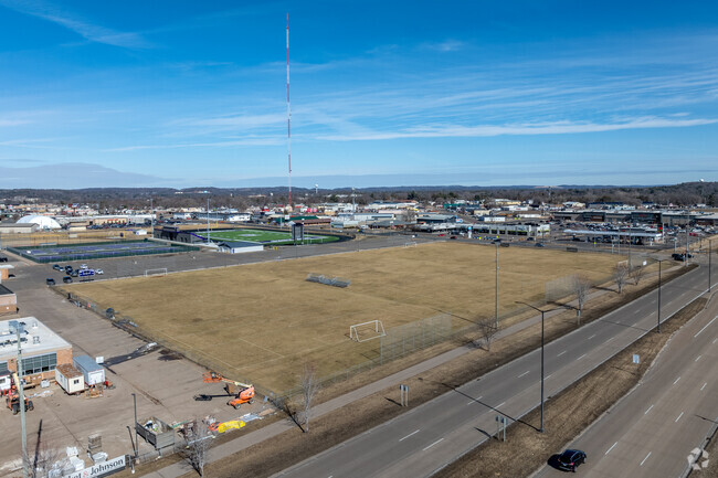 There are multiple sports fields on campus at Memorial High School.