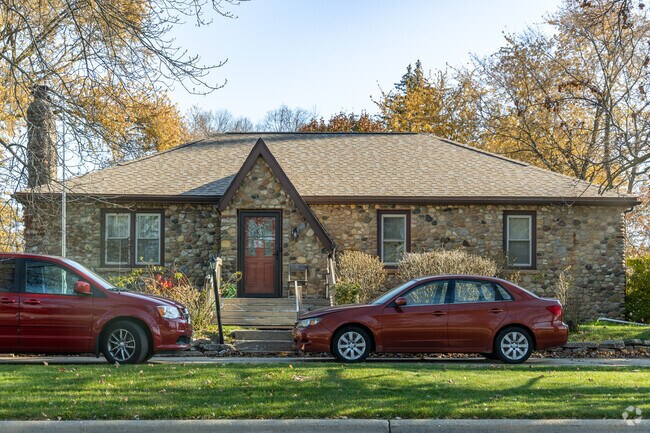 This unique stone covered gothic revival home in Stocker is the only in the area.