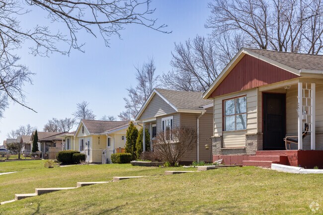 Gable-front ranch style homes line some residential streets of Lake County Gardens.