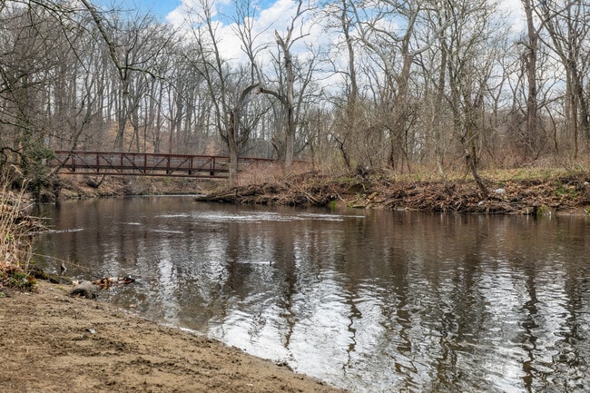 Walking trails looking over Pennypack Creek.