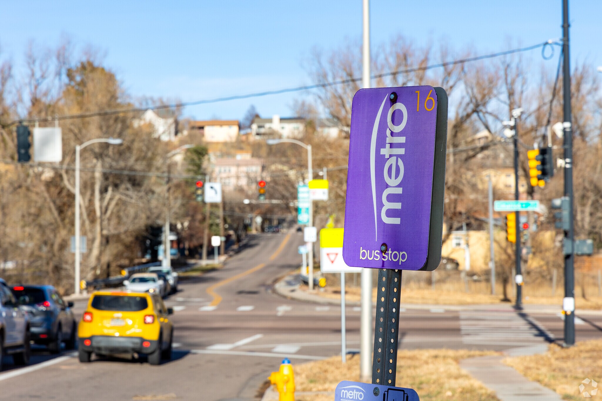 The 16 Metro bus runs through the neighborhood of Midland-Westside once an hour.