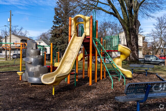 Kids will enjoy playing for hours outdoors at Madge Burt Park.