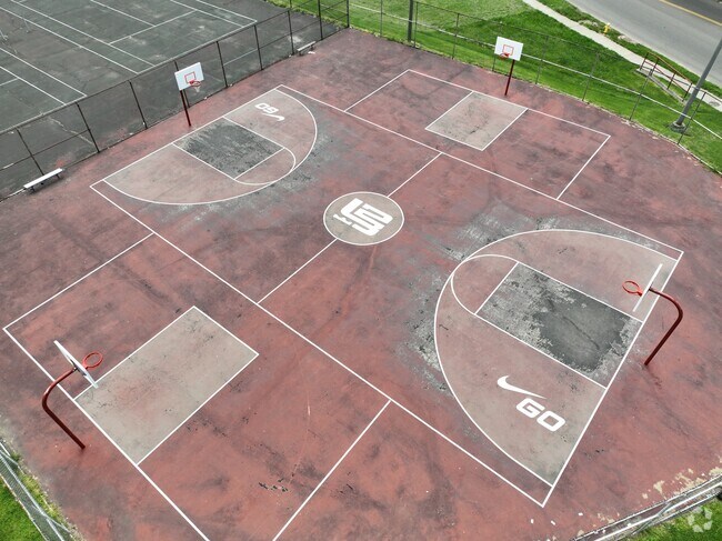 Residents can enjoy a pick-up game of basketball at Prentiss Park.