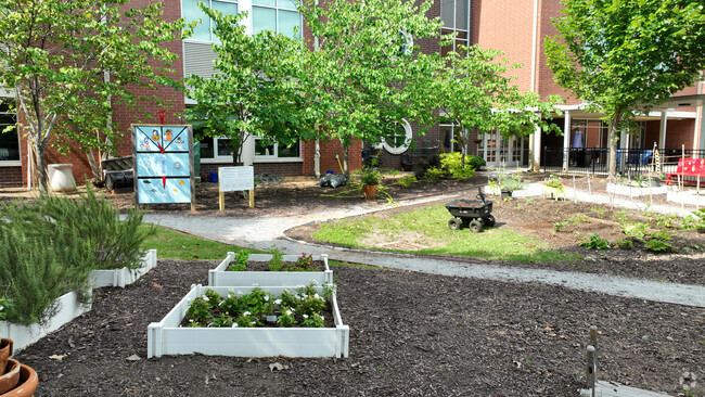Lake Forest Elementary School has a community garden for staff and students.